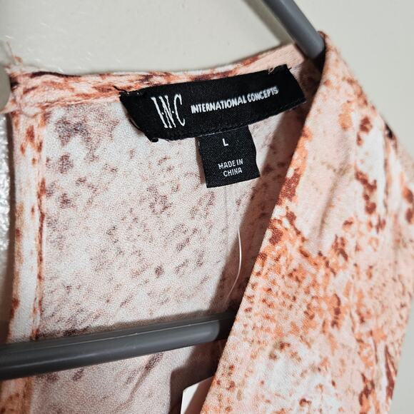 NWT INC Topson Lightweight Snake Print Sleeveless Ruffle Dress Sz Large - Picture 5 of 13